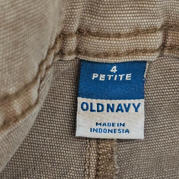 Old Navy Utility Pants Womens 4P Khaki Tan Stretch Cotton Wide Leg Casual - Picture 10 of 13